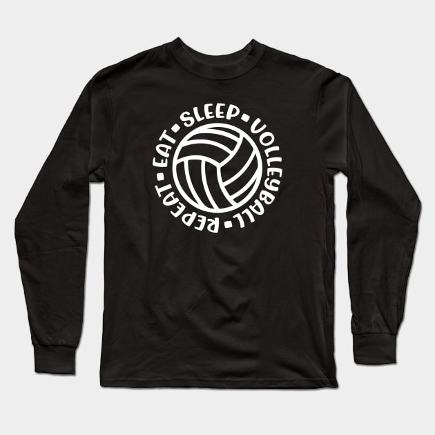 Eat Sleep Volleyball Repeat Girls Boys Cute Funny Long Sleeve T-Shirt by GlimmerDesigns